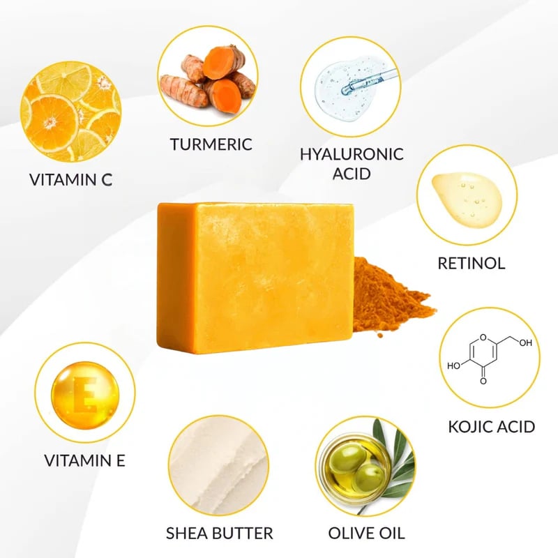 🎄Christmas Hot Sale🎁Turmeric & Kojic Acid Brightening Soap-aosuonisiz