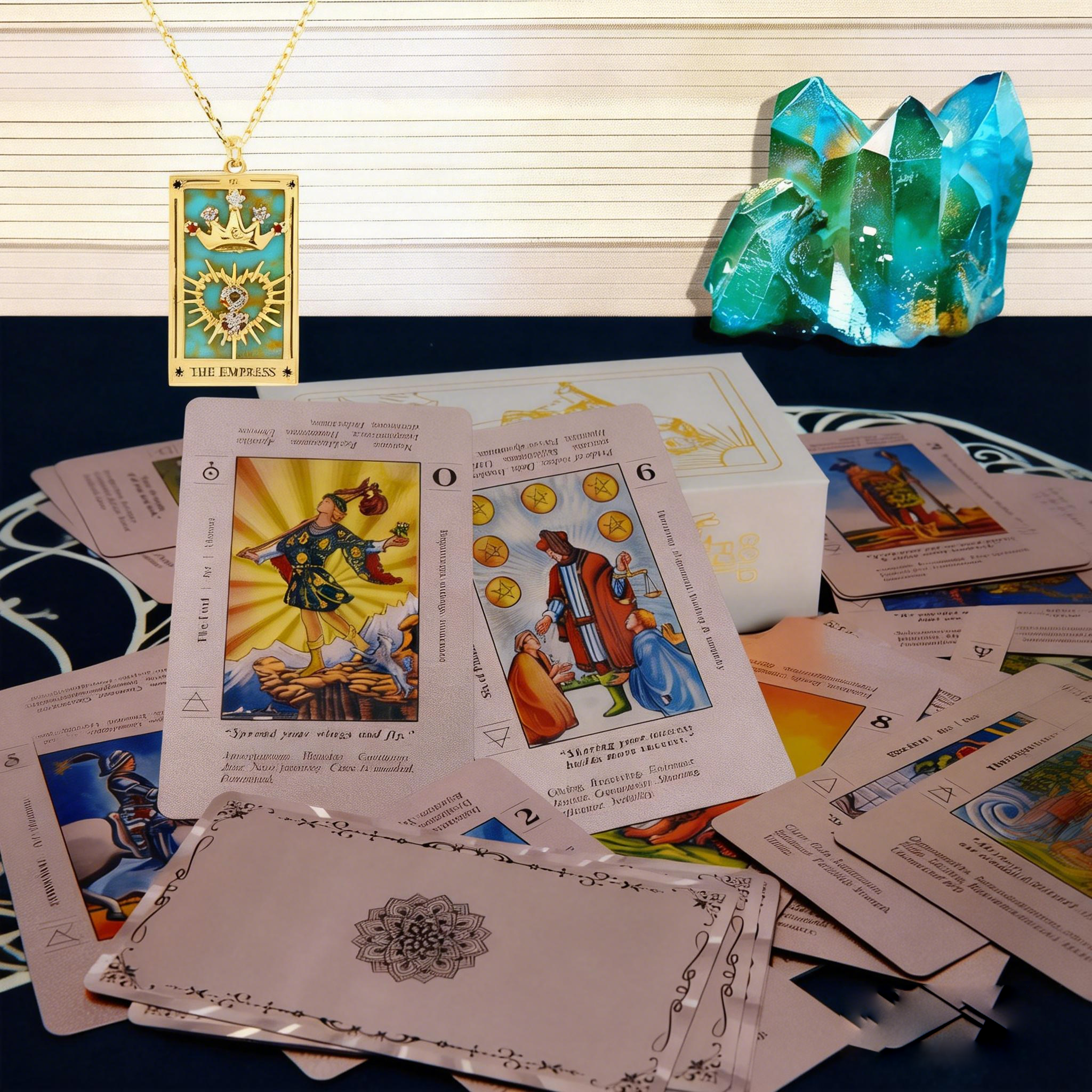 Rose Gold Tarot Cards – 78 Waterproof Foil Deck + Beginner Guidebook for Chakra & Zodiac, Durable & Wrinkle-Resistant