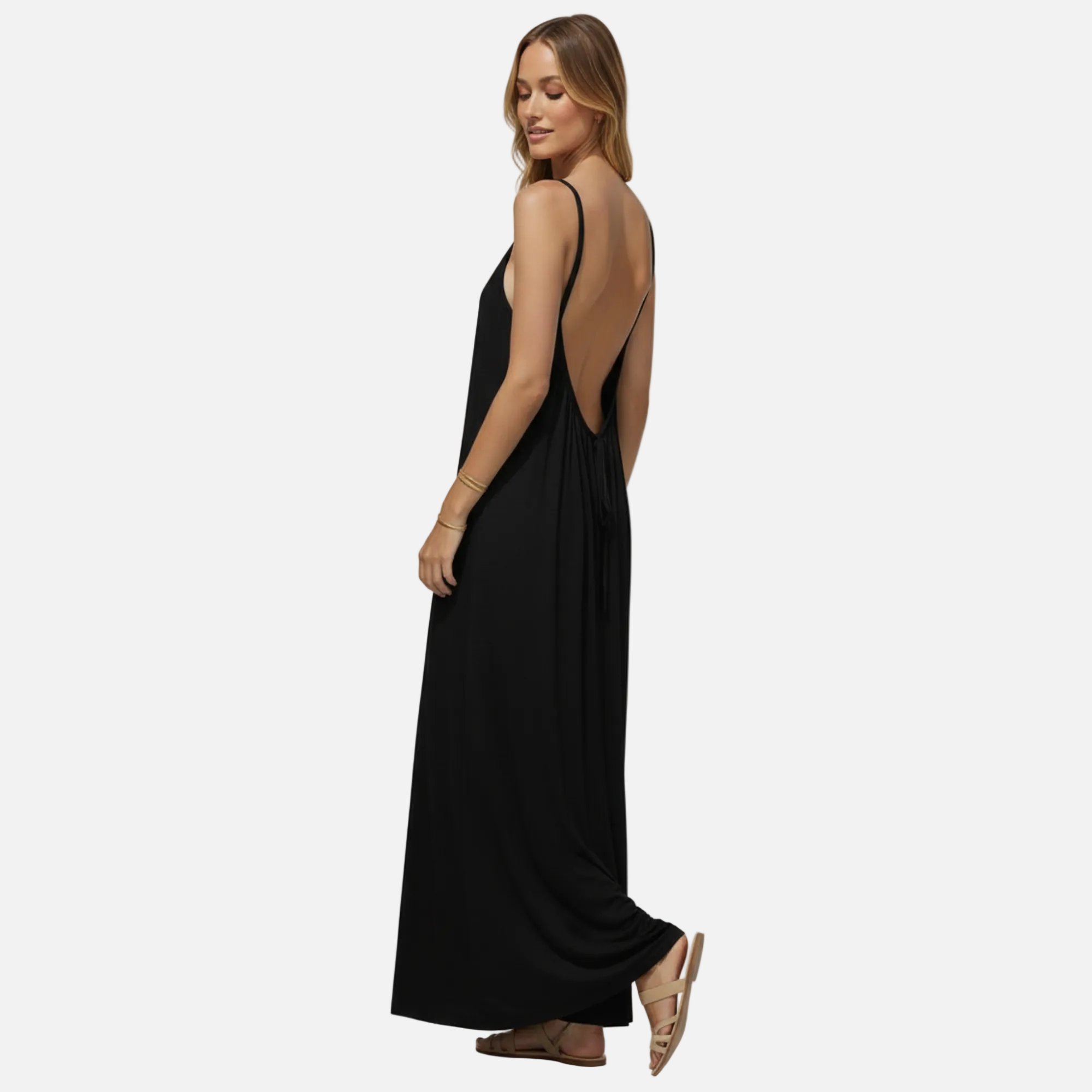 Maxi Dress Women's Flowy Spaghetti Strap Backless