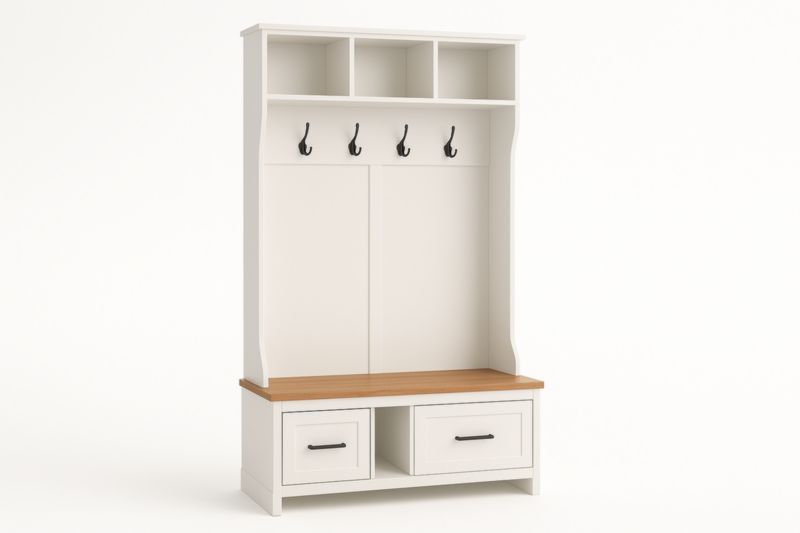 Mobile Ingresso Bianco con Panca e Ganci-Xenorital