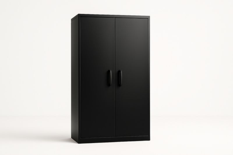 Armadio in Acciaio a Due Ante Nero 180x90x40 cm-Xenorital