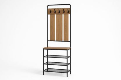 Appendiabiti con Panchina in Metallo e Legno MDF-Xenorital