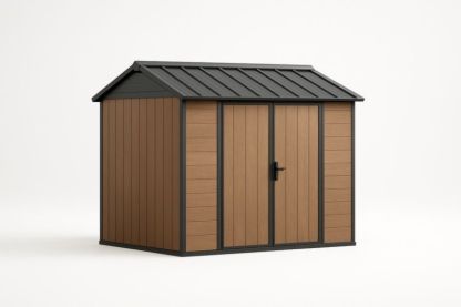 Capanno da Giardino in Resina Marrone e Nero 257 cm x 205 cm x 180 cm-Xenorital