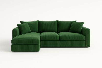 Divano ad angolo in velluto verde con chaise longue-Xenorital