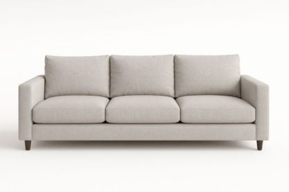 Divano 3 posti in tessuto beige con cuscini rimovibili-Xenorital