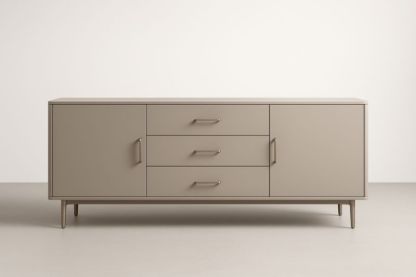 Credenza Beige Rettangolare in MDF e Metallo 160x40x70 cm-Xenorital