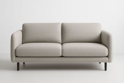 Divano due posti beige in tessuto con struttura in legno-Xenorital