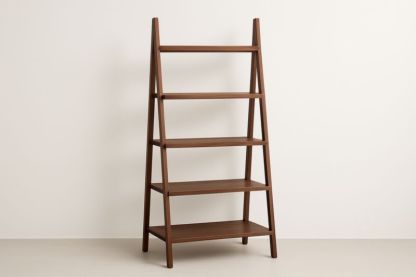 Libreria a Scala in Legno Massello Marrone 5 Ripiani-Xenorital