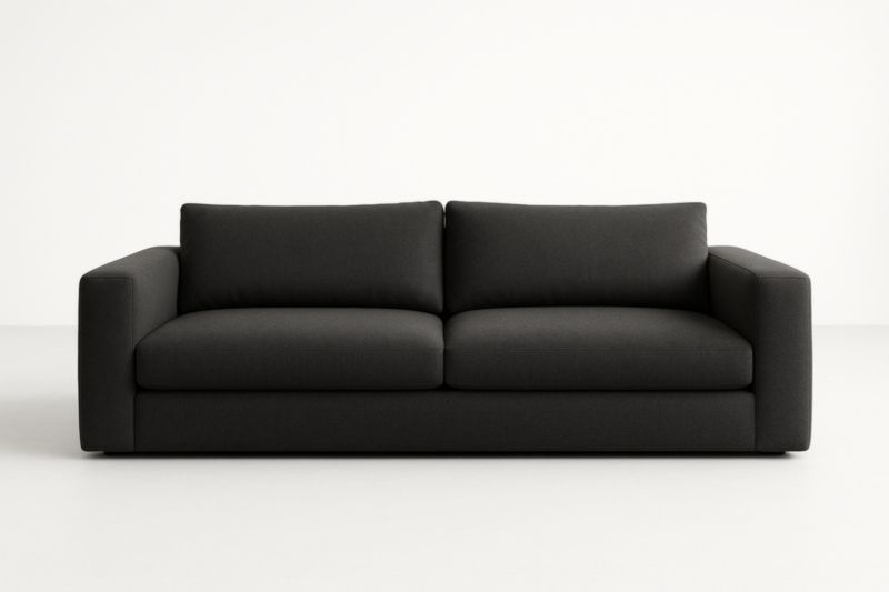 Divano 2 posti in tessuto Nero 220x95x85 cm-Xenorital