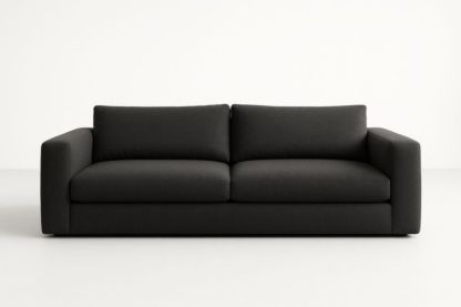 Divano 2 posti in tessuto Nero 220x95x85 cm-Xenorital