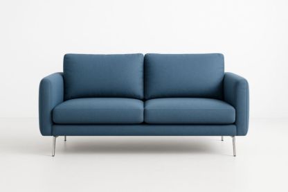 Divano a due posti in tessuto blu con struttura in metallo-Xenorital
