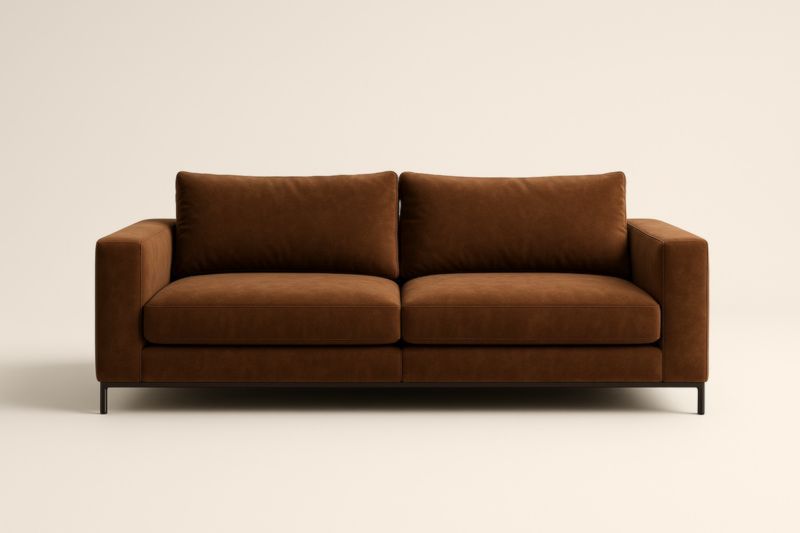 Divano due posti in pelle sintetica marrone 200 cm x 90 cm x 85 cm-Xenorital