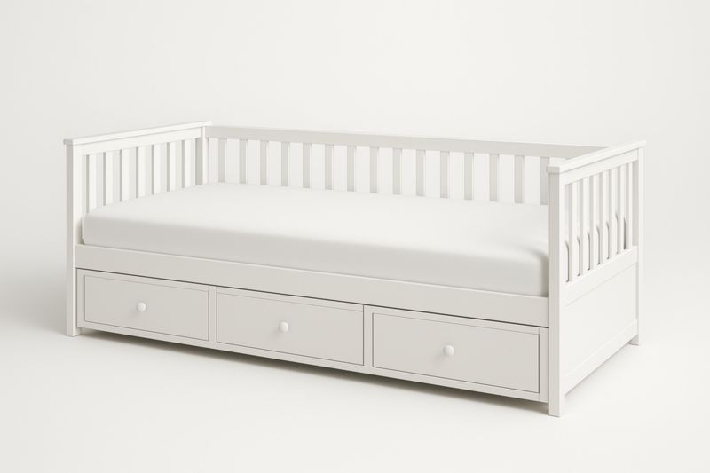 Daybed in Legno di Pino Bianco con Cassetti 200x90 cm-Xenorital