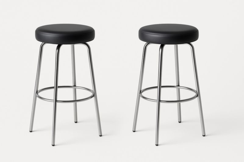 Set di 2 sgabelli in acciaio cromato con seduta in PU-Xenorital