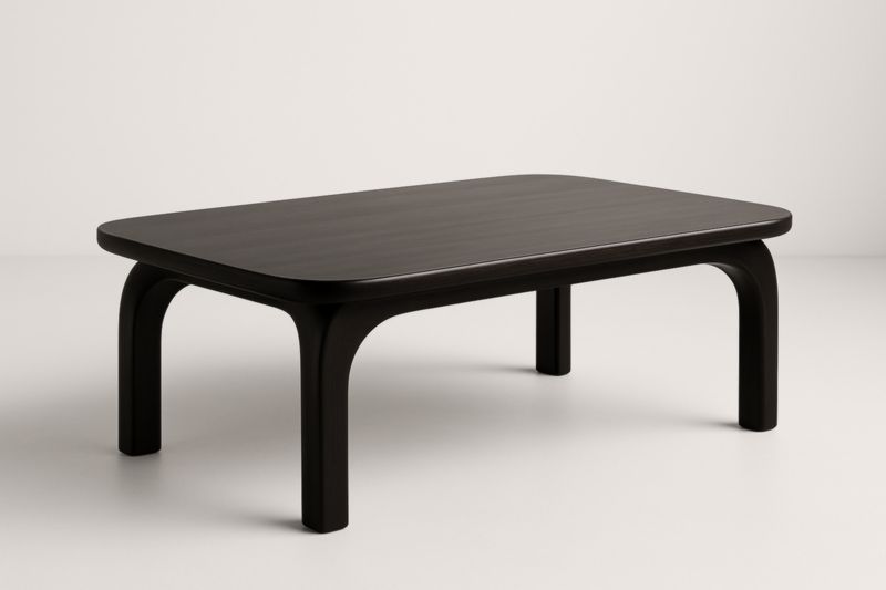 Tavolino da caffè rettangolare in legno nero-Xenorital