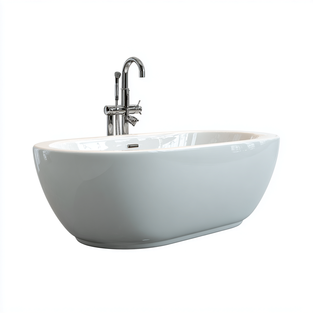 Baignoire-Acrylique-166x80x58 cm-Blanc-Design moderne-Placidla