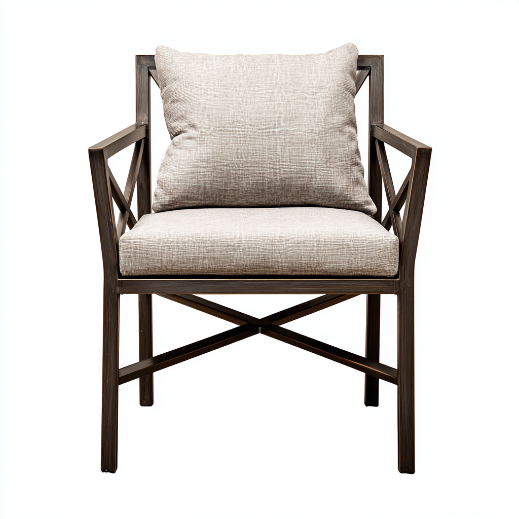 Chaise de jardin-bois-tissu-58x61x85 cm-beige-moderne-Placidla