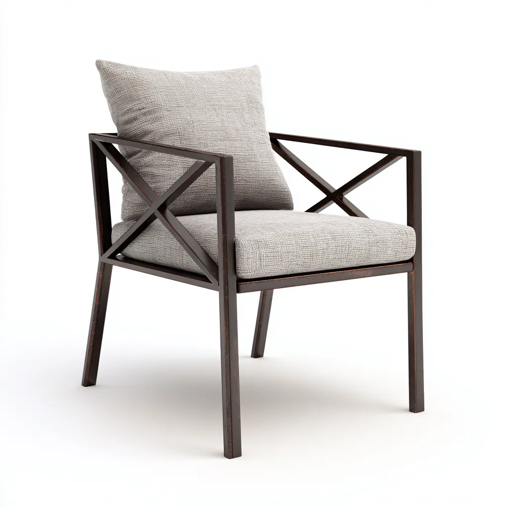 Chaise de jardin-métal-tissu-59x62x86 cm-beige-moderne-Placidla