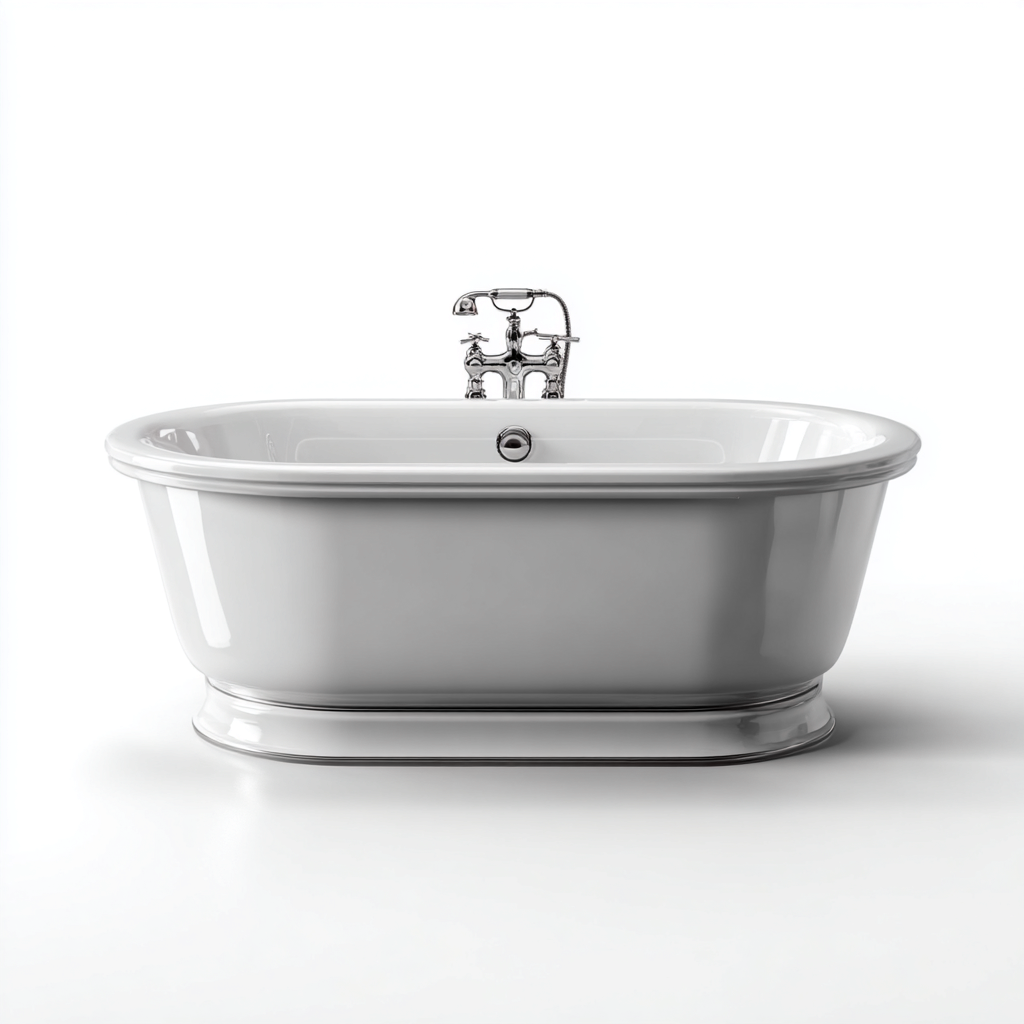 Baignoire-Acrylique-168x80x61 cm-Blanc-Design classique-Placidla