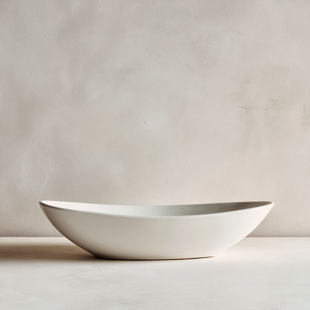 Lavabo - céramique - 55x34x13 cm - blanc - style minimaliste-Placidla