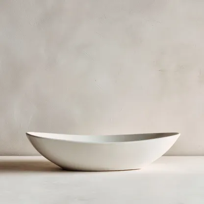 Lavabo - céramique - 55x34x13 cm - blanc - style minimaliste-Placidla