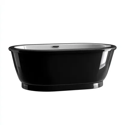 Baignoire-Acrylique-168x78x58 cm-Noir-Design moderne-Placidla