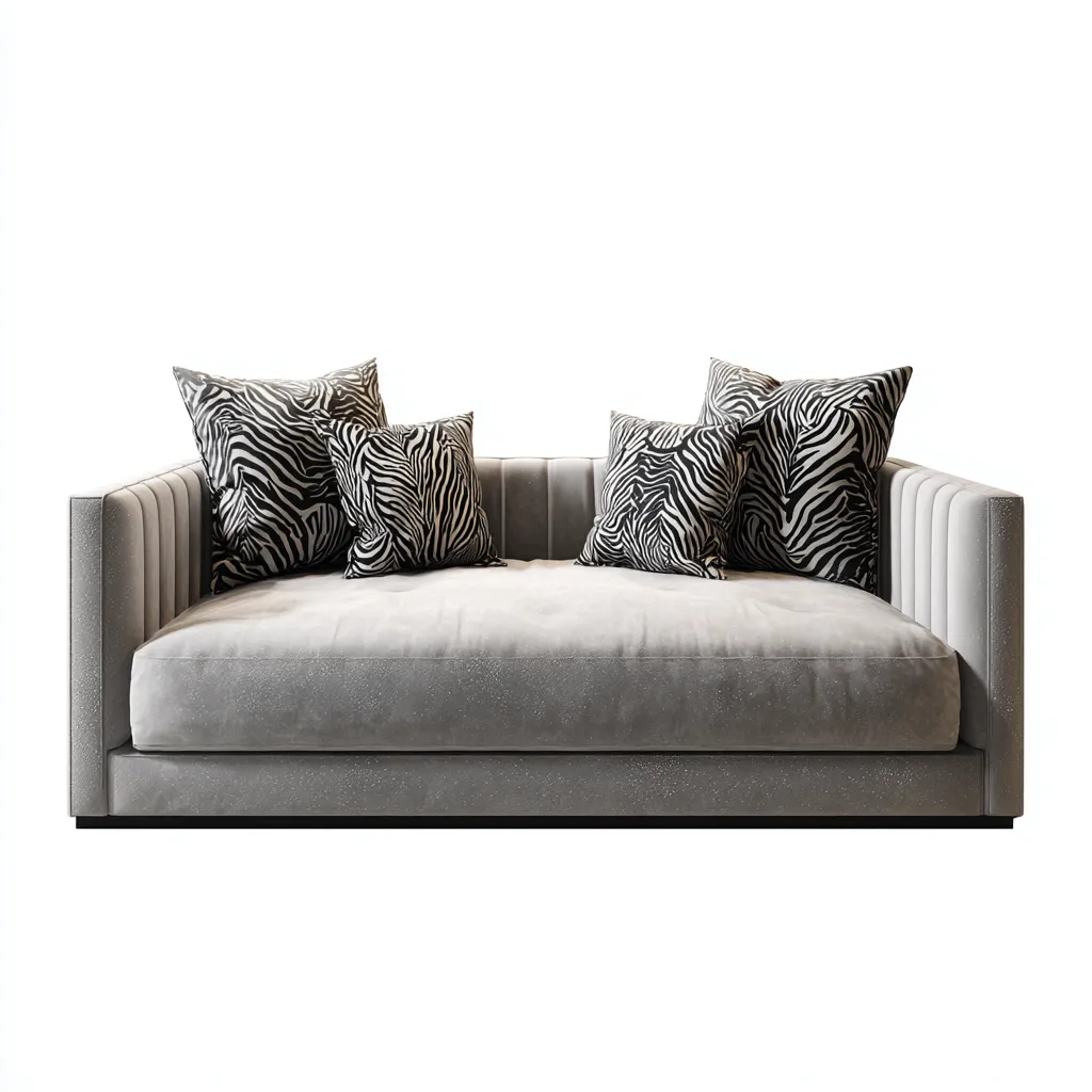 Canapé lit - velours - 205x95x80 cm - gris - design moderne-Placidla