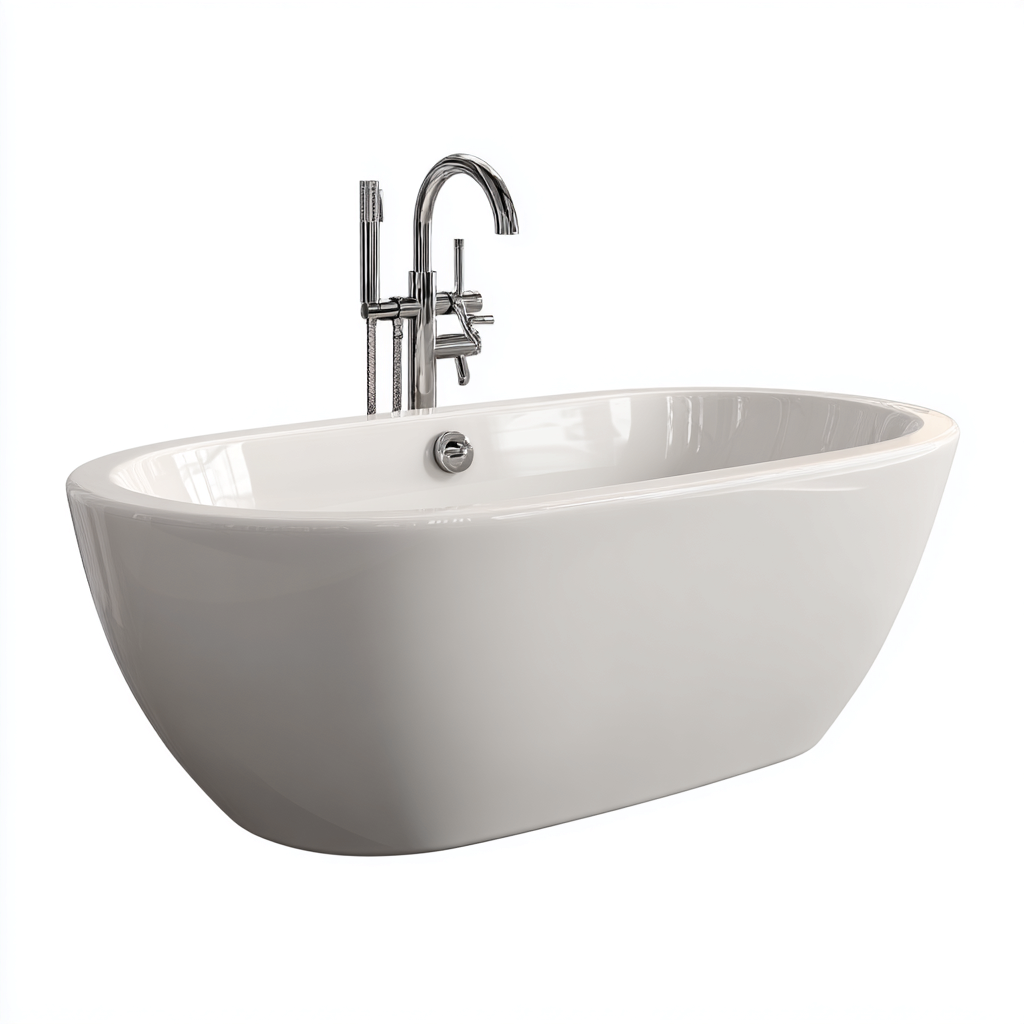 Baignoire-Acrylique-164x78x57 cm-Blanc-Design moderne-Placidla