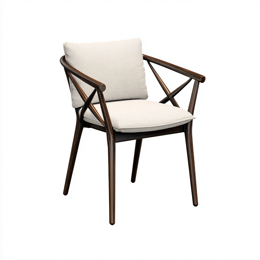 Chaise de jardin-bois-tissu-57x60x84 cm-beige-moderne-Placidla