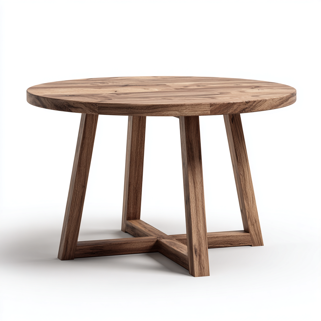 Table de jardin-bois-118x118x75 cm-bois naturel-style rustique-Placidla