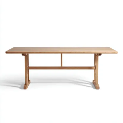 Table de jardin-bois-190x90x75 cm-bois clair-style naturel-Placidla
