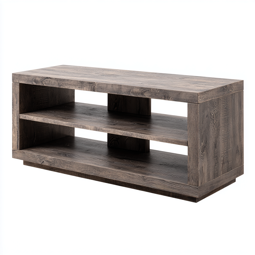 Meuble TV-bois-150x40x55 cm-Gris-style moderne-Placidla