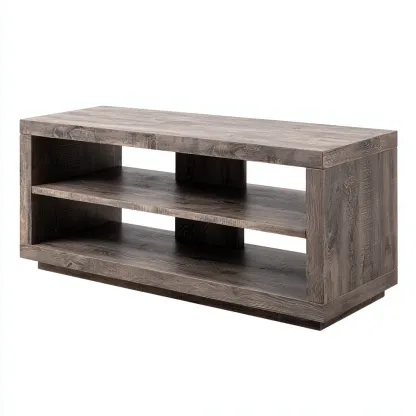 Meuble TV-bois-150x40x55 cm-Gris-style moderne-Placidla