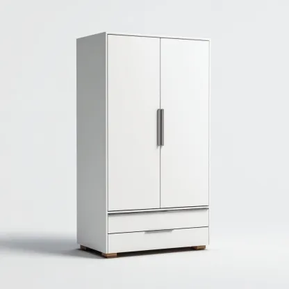 Armoire-Bois-Panneau blanc-115x55x185 cm-Blanc-Style moderne-Placidla