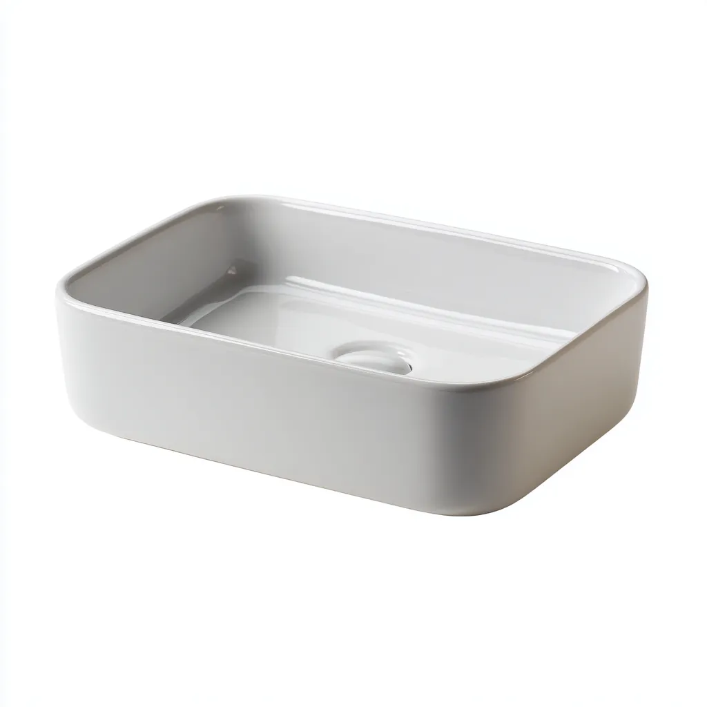 Lavabo - céramique - 52x38x13 cm - blanc - style moderne-Placidla