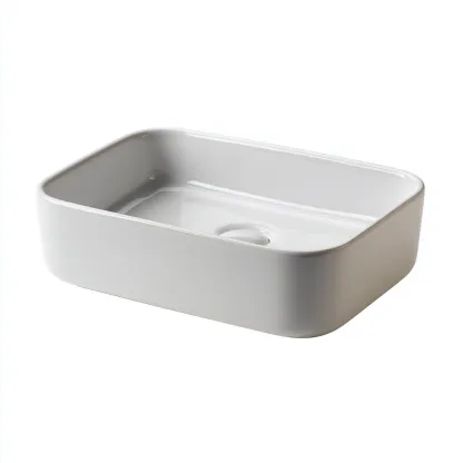 Lavabo - céramique - 52x38x13 cm - blanc - style moderne-Placidla