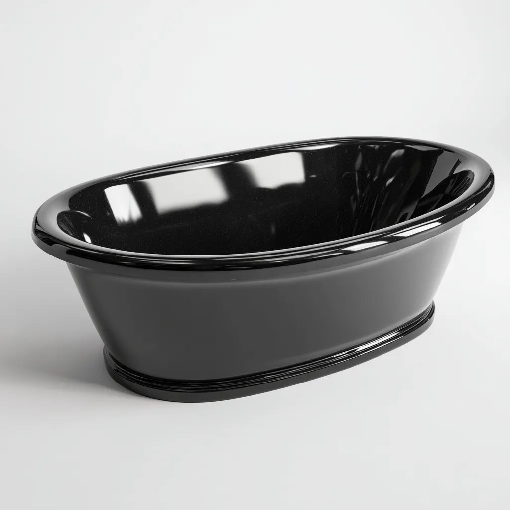 Baignoire-Acrylique-170x80x60 cm-Noir-Design classique-Placidla