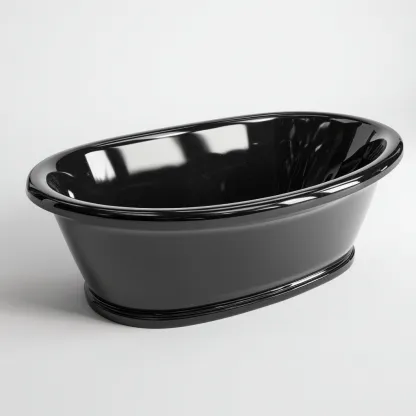 Baignoire-Acrylique-170x80x60 cm-Noir-Design classique-Placidla