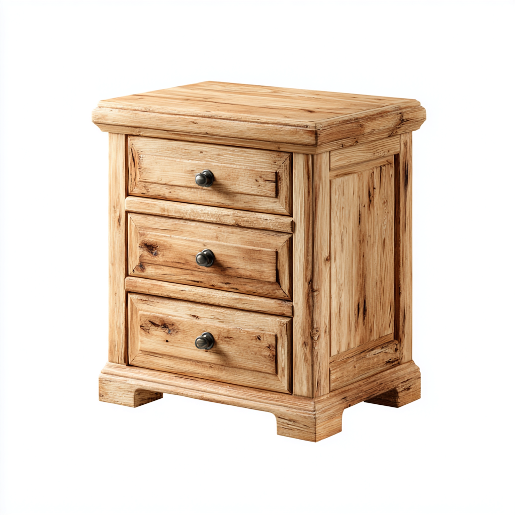 Commode - bois-métal - 54x41x72 cm - bois - style rustique-Placidla