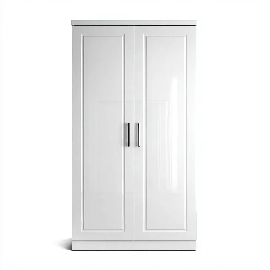 Armoire-Bois-Panneau blanc-124x59x203 cm-Blanc-Style moderne-Placidla