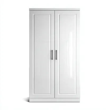 Armoire-Bois-Panneau blanc-124x59x203 cm-Blanc-Style moderne-Placidla