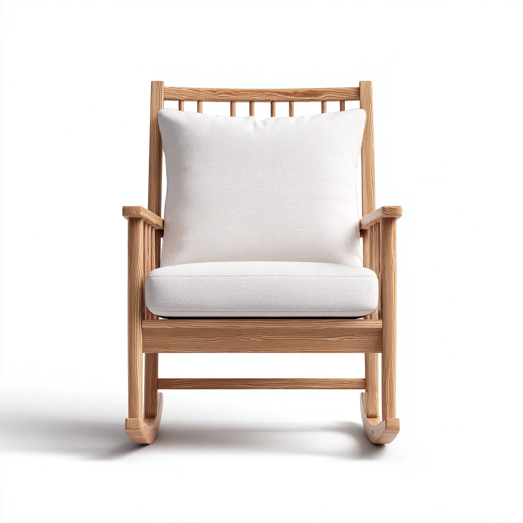 Fauteuil à bascule - tissu-bois - 80x70x102 cm - blanc - style naturel-Placidla