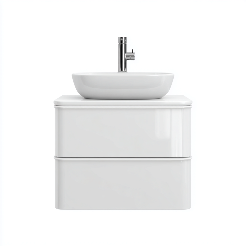 Meuble vasque-bois-céramique-70x44x82 cm-Blanc-Moderne-Placidla