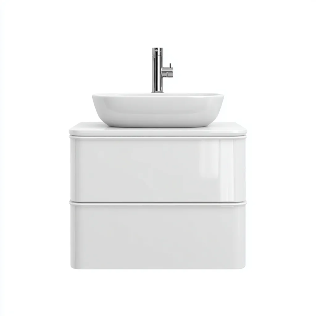 Meuble vasque-bois-céramique-70x44x82 cm-Blanc-Moderne-Placidla