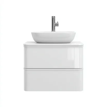 Meuble vasque-bois-céramique-70x44x82 cm-Blanc-Moderne-Placidla