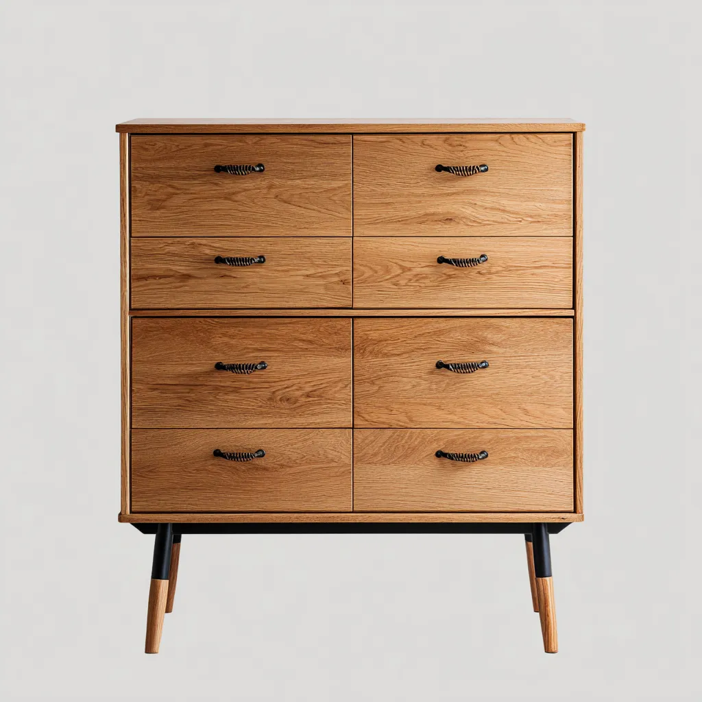 Commode - bois-métal - 92x44x96 cm - bois-noir - style moderne-Placidla
