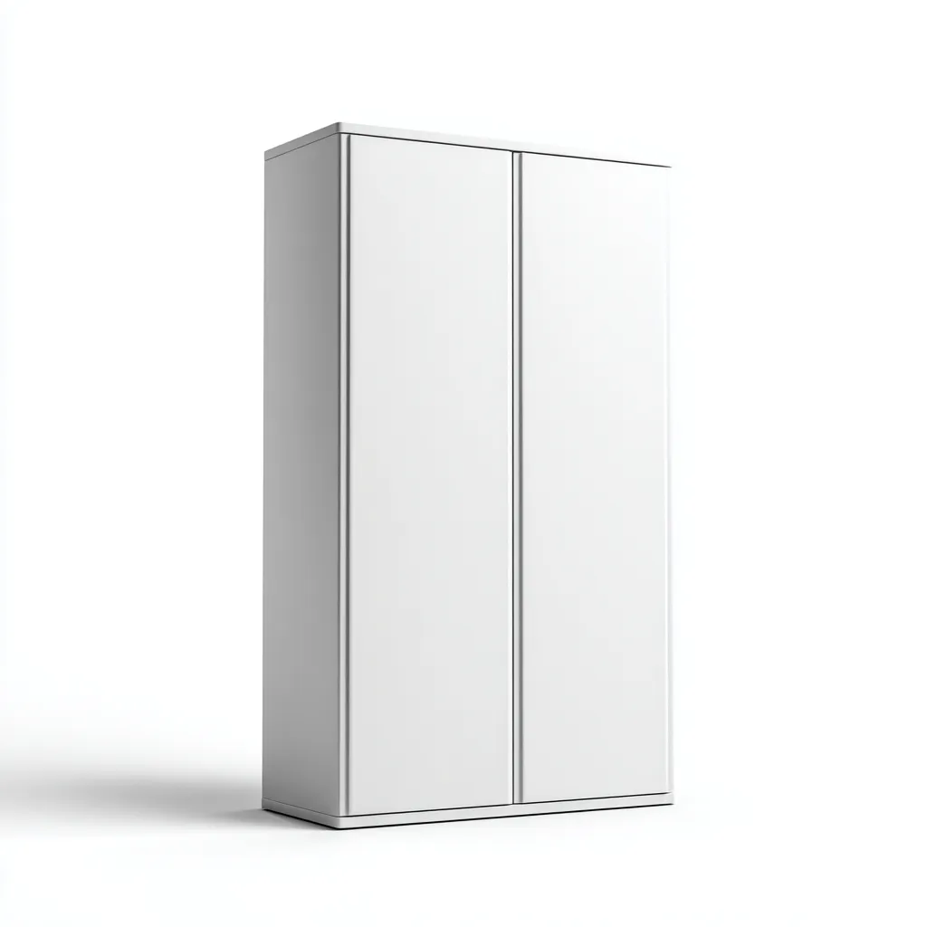 Armoire-Bois-Panneau blanc-110x52x200 cm-Blanc-Style moderne-Placidla