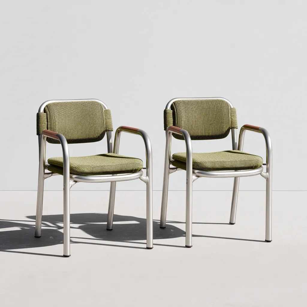 Chaise de jardin-métal-tissu-56x58x84 cm-vert-métal-moderne-Placidla