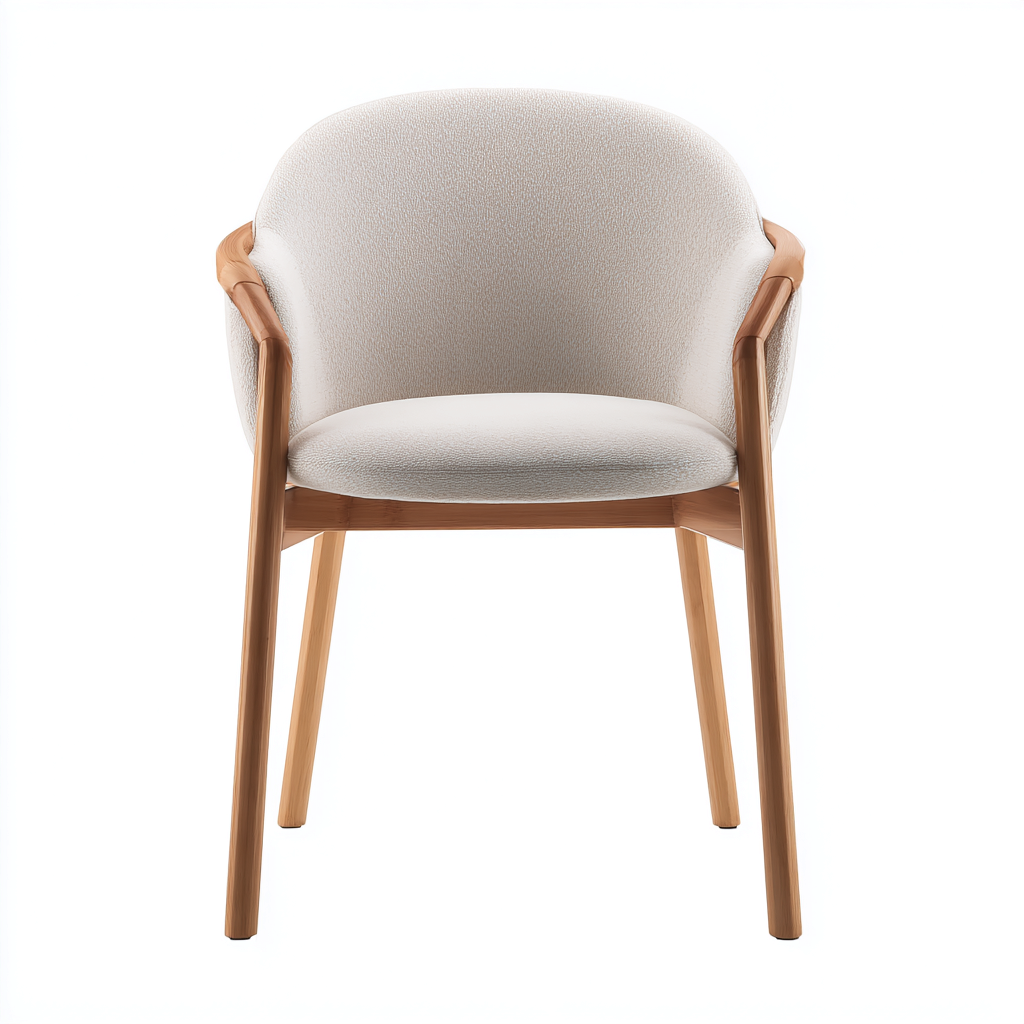 Chaise de jardin-tissu-bois-58x57x80 cm-blanc-naturel-contemporain-Placidla