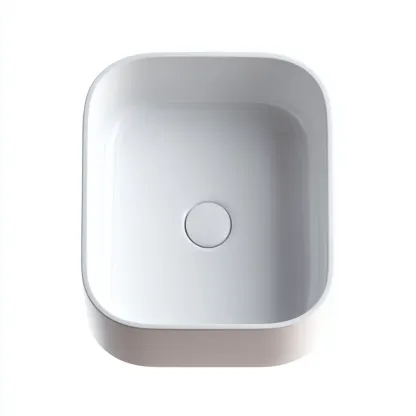 Lavabo - céramique - 45x37x14 cm - blanc - style moderne-Placidla